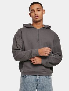 lässiger Urban Classics Herren Hoodie Reißverschluss Kapuze 300 g/m² mit Baumwolle Grau