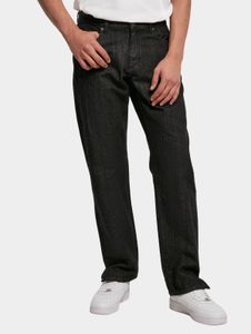 Pantalones vaqueros Urban Classics cómodos para hombre, corte recto, bolsillos, denim con algodón, color negro.