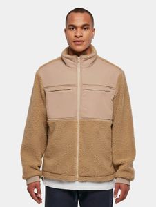 stylische Urban Classics Herren Jacke Kordelzug Reißverschluss 700 g/m² Beige