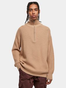 lässiges Urban Classics Herren Sweatshirt Reißverschluss Oversize 5 g/m² Beige