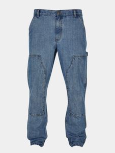 bequeme Urban Classics Herren Jeans Straight Fit Taschen Denim mit Baumwolle Blau