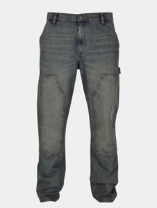 Jeans da uomo Modern Urban Classics, vestibilità dritta, tasche, denim con inserti in cotone, blu/beige