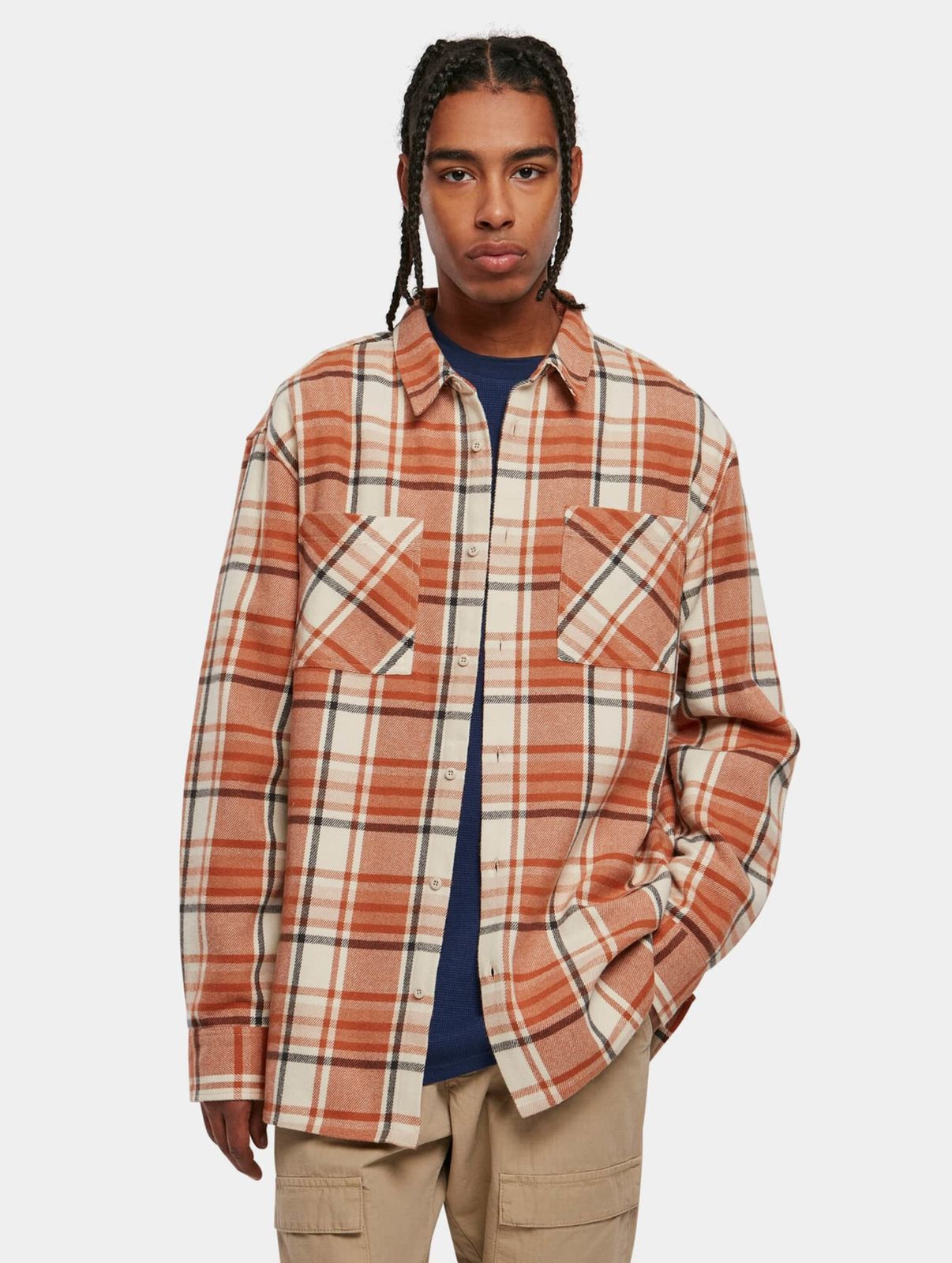 URBAN CLASSICS Herren Polo-Shirt Oversize Orange
