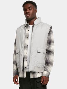 moderne URBAN CLASSICS Herren Jacke Reißverschluss Taschen 78 g/m² Grau
