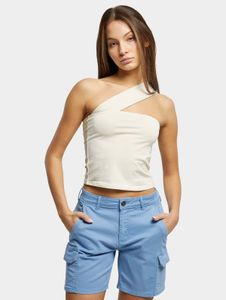 sporty Urban Classics women's T-shirt, stretch slim fit, 180 g/m², cotton, ecru-white