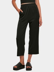 bequeme Urban Classics Damen Jeans Straight Fit Stretch Kordelzug Schwarz