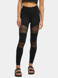 Pantalones cómodos de mujer Urban Classics, corte ajustado elástico, 225 g/m², algodón, negro.