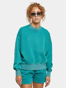 bequemes URBAN CLASSICS Damen Sweatshirt Rippstrick Oversize 360 g/m² mit Baumwolle Türkis