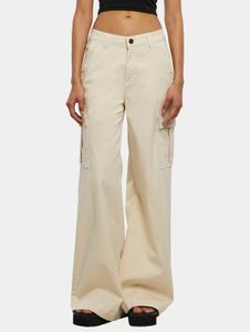 bequeme Urban Classics Damen Jeans Stretch Reißverschluss Taschen mit Baumwolle Ecru-Weiß
