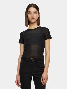 sporty Urban Classics women's T-shirt, stretch slim fit, 117 g/m², black