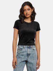 lässiges Urban Classics Damen T-Shirt Stretch Slim Fit 270 g/m² Schwarz