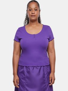 Comoda t-shirt da donna Urban Classics, vestibilità slim elasticizzata, 180 g/m², cotone, viola