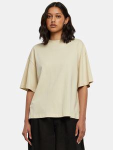 sportliches Urban Classics Damen T-Shirt Oversize 240 g/m² mit Baumwolle Beige
