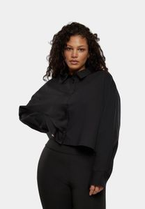lässiges URBAN CLASSICS Damen Polo-Shirt Stretch Oversize 110 g/m² mit Baumwolle Schwarz