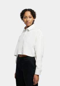 Polo de mujer Modern Urban Classics, elástico, corte oversize, 110 g/m², algodón, blanco.