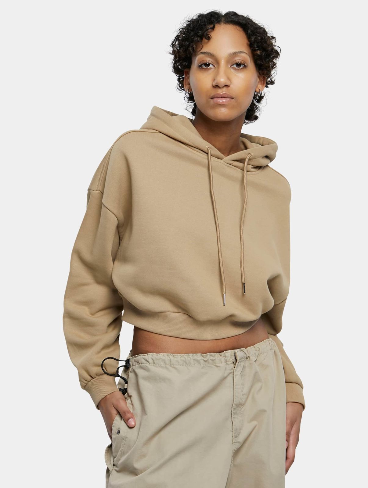 Urban Classics Damen Hoodie mit Kapuze aus Baumwolle