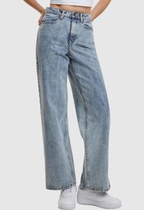 stylische URBAN CLASSICS Damen Jeans Taschen Oversize mit Baumwolle Blau