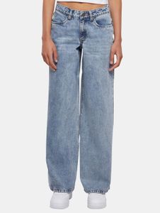 moderne Urban Classics Damen Jeans Reißverschluss Taschen mit Baumwolle Blau