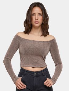 lässiges Urban Classics Damen Sweatshirt Stretch Slim Fit 140 g/m² Gold