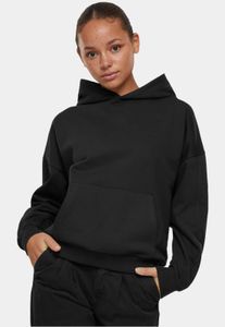 modernes Urban Classics Damen Sweatshirt Rippbündchen Kapuze 300 g/m² mit Baumwolle Schwarz