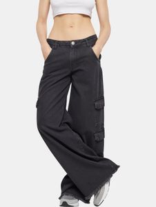lässige Urban Classics Damen Jeans Taschen mit Baumwolle Schwarz
