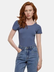 feminine Urban Classics women's dress, stretch fabric 180 g/m² with cotton, blue