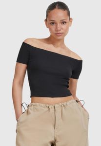 modernes Urban Classics Damen T-Shirt Stretch 180 g/m² mit Baumwolle Schwarz