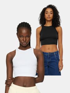 modernes Urban Classics Damen T-Shirt Stretch 180 g/m² mit Baumwolle Schwarz/Weiß