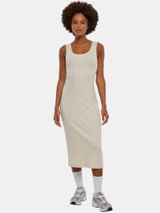 leichtes Urban Classics Damen Kleid Stretch 180 g/m² mit Baumwolle Ecru-Weiß