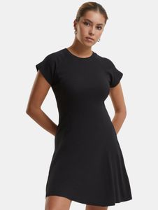 feminines Urban Classics Damen Kleid Stretch 220 g/m² mit Baumwolle Schwarz
