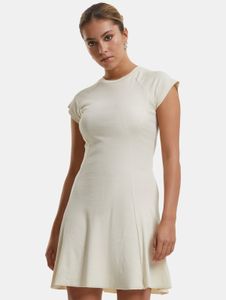 modisches Urban Classics Damen Kleid Stretch 220 g/m² mit Baumwolle Ecru-Weiß