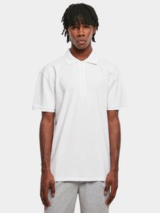 bequemes Urban Classics Herren Polo-Shirt Reißverschluss Oversize 220 g/m² mit Baumwolle Weiß