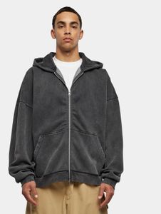 moderner Urban Classics Herren Hoodie große Kapuze Reißverschluss 360 g/m² mit Baumwolle Schwarz