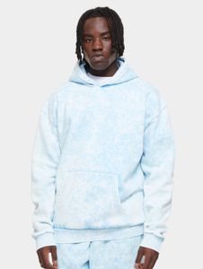 moderner URBAN CLASSICS Herren Hoodie große Kapuze Rippstrick 360 g/m² mit Baumwolle Hell-Blau