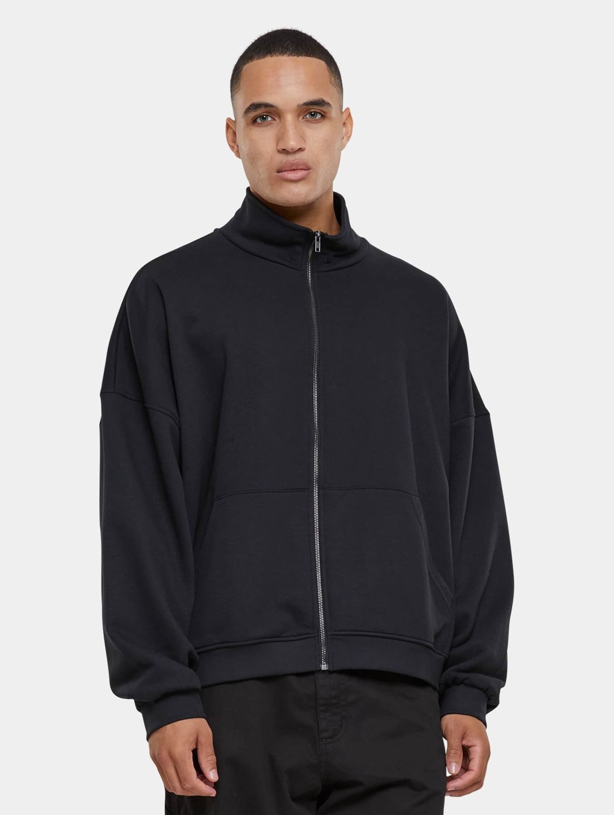 Urban Classics Herren Jacke Oversize mit Reißverschluss Schwarz