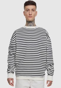 Soft Urban Classics men's sweatshirt with ribbed cuffs, 300 g/m² cotton, black/white