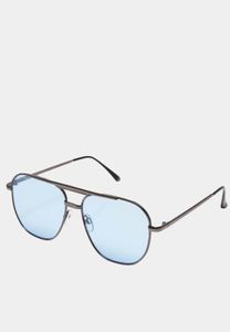 Occhiali da sole da uomo Urban Classics grigio/blu di grande effetto.