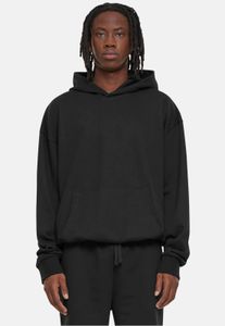 Sudadera con capucha cómoda para hombre de URBAN CLASSICS con puños y capucha acanalados, 280 g/m² de algodón, color negro.