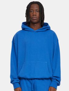lässiger URBAN CLASSICS Herren Hoodie Rippbündchen Kapuze 280 g/m² mit Baumwolle Blau