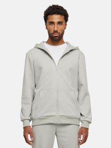 weicher Urban Classics Herren Hoodie Stretch Reißverschluss Rippbündchen mit Baumwolle Grau