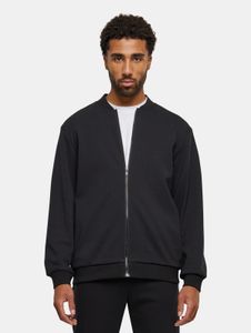 stylische Urban Classics Herren Jacke Stretch Reißverschluss Rippbündchen mit Baumwolle Schwarz