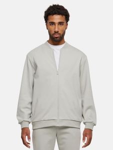 moderne URBAN CLASSICS Herren Jacke Stretch Reißverschluss Rippbündchen mit Baumwolle Grau