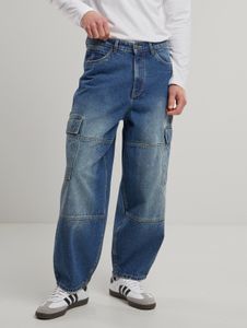 moderne URBAN CLASSICS Herren Jeans Reißverschluss Taschen mit Baumwolle Blau