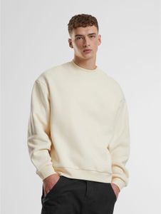 modernes Urban Classics Herren Sweatshirt Rippbündchen 330 g/m² mit Baumwolle Ecru-Weiß