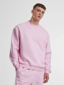 bequemes Urban Classics Herren Sweatshirt Rippbündchen 330 g/m² mit Baumwolle Rosa