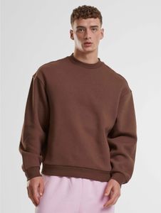 weiches Urban Classics Herren Sweatshirt Rippbündchen 330 g/m² mit Baumwolle Braun