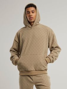 lässiger URBAN CLASSICS Herren Hoodie Rippbündchen Kapuze Beige