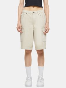 leichte Urban Classics Damen Shorts Taschen mit Baumwolle Beige