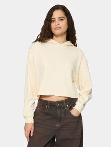 Sudadera con capucha Soft Urban Classics para mujer con puños y capucha acanalados, 280 g/m², color crudo-blanco.