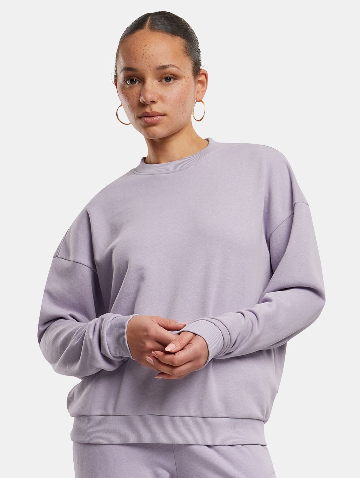 Comfortable Urban Classics women's sweatshirt with pockets and hood, 280 g/m² cotton, purple